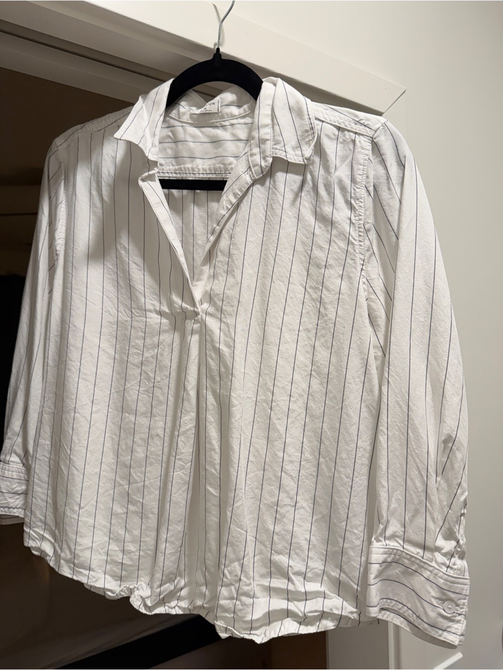 Babaton White Pinstripe Button-Down Shirt